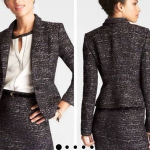 Ann Taylor Marled Tweed Blazer 8p